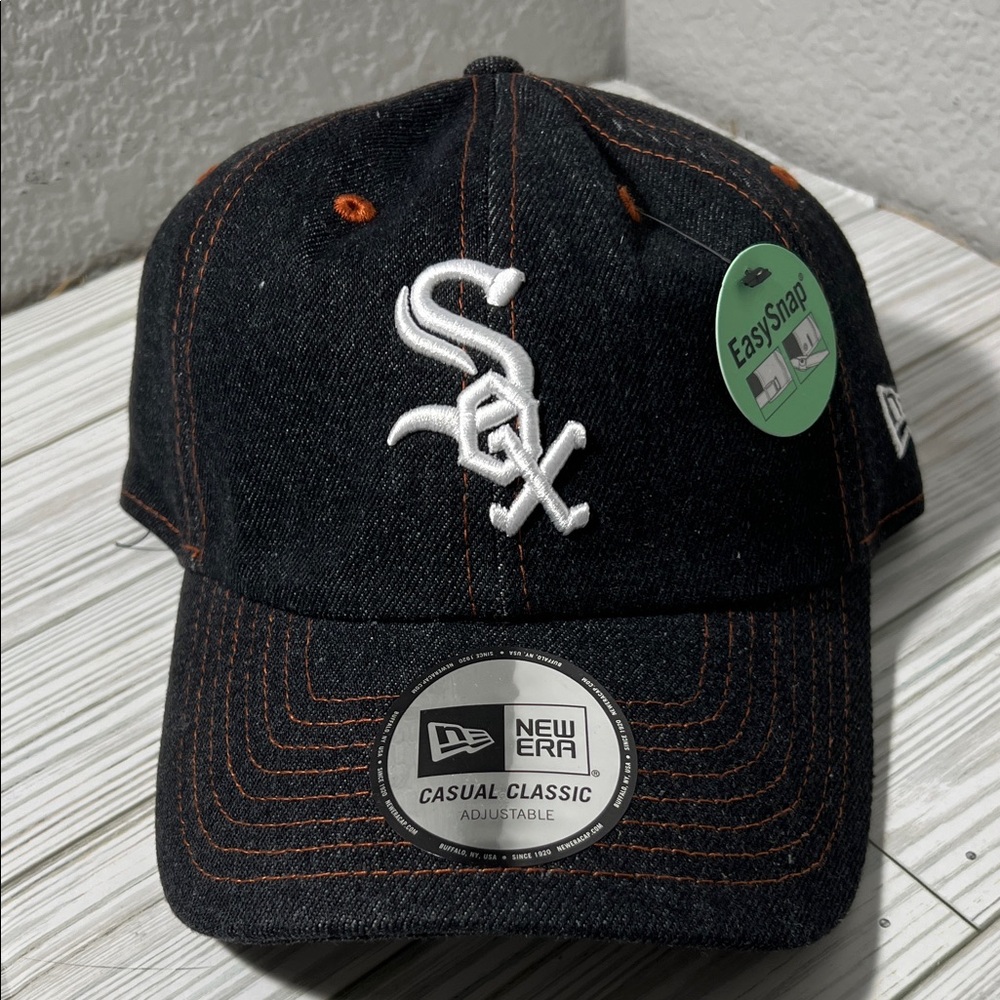 New Era casual classic adjustable White Sox MLB Cap hat color‎ black denim OSFM